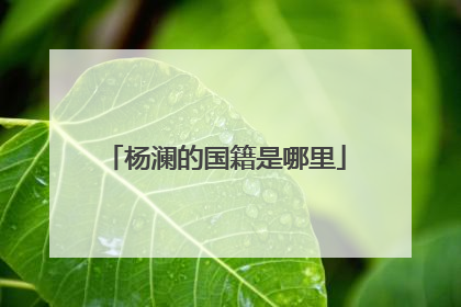 杨澜的国籍是哪里