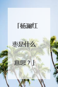 杨澜红枣是什么意思？