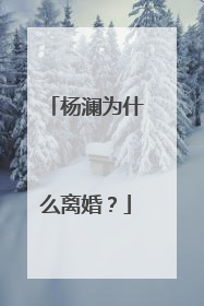 杨澜为什么离婚？