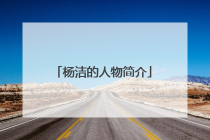 杨洁的人物简介