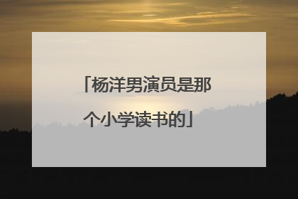 杨洋男演员是那个小学读书的