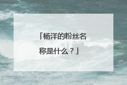 杨洋的粉丝名称是什么?