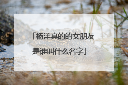 杨洋真的的女朋友是谁叫什么名字