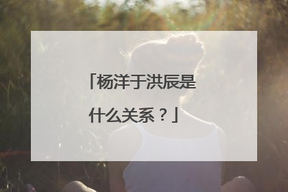 杨洋于洪辰是什么关系？