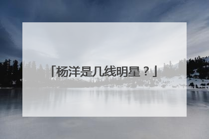 杨洋是几线明星？