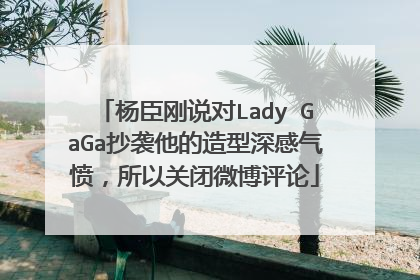 杨臣刚说对Lady GaGa抄袭他的造型深感气愤，所以关闭微博评论