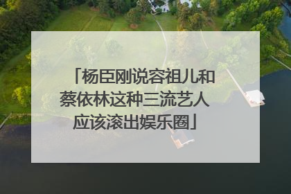 杨臣刚说容祖儿和蔡依林这种三流艺人应该滚出娱乐圈