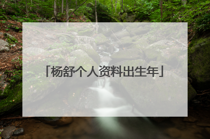 杨舒个人资料出生年