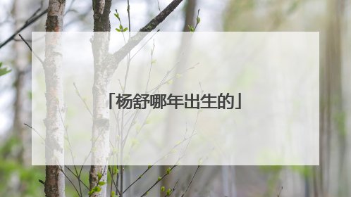 杨舒哪年出生的