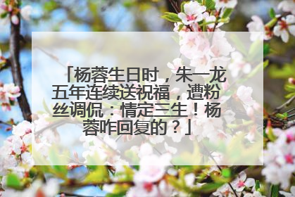 杨蓉生日时，朱一龙五年连续送祝福，遭粉丝调侃：情定三生！杨蓉咋回复的？