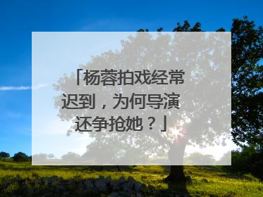 杨蓉拍戏经常迟到，为何导演还争抢她？