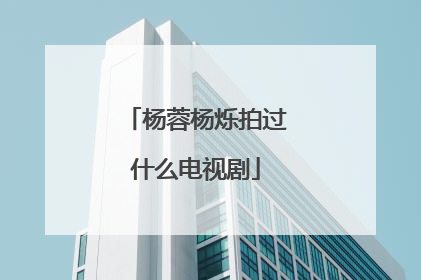 杨蓉杨烁拍过什么电视剧