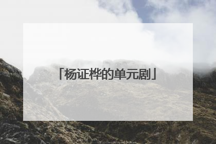 杨证桦的单元剧