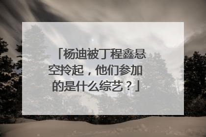杨迪被丁程鑫悬空拎起,他们参加的是什么综艺?