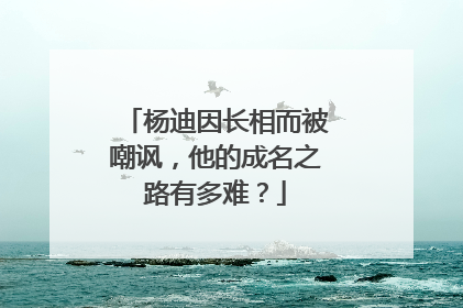 杨迪因长相而被嘲讽,他的成名之路有多难?