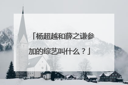 杨超越和薛之谦参加的综艺叫什么？