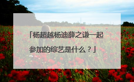 杨超越杨迪薛之谦一起参加的综艺是什么?
