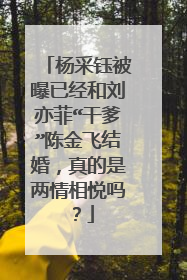 杨采钰被曝已经和刘亦菲“干爹”陈金飞结婚，真的是两情相悦吗？
