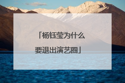 杨钰莹为什么要退出演艺圈