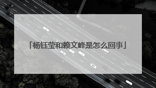 杨钰莹和赖文峰是怎么回事