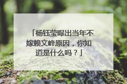 杨钰莹曝出当年不嫁赖文峰原因,你知道是什么吗?
