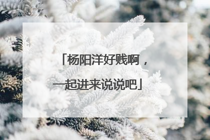 杨阳洋好贱啊,一起进来说说吧