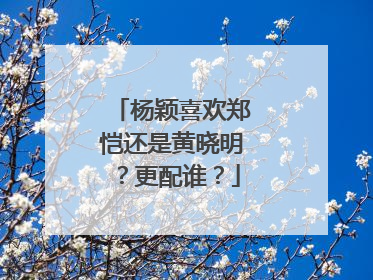 杨颖喜欢郑恺还是黄晓明？更配谁？