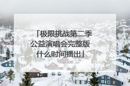 极限挑战第二季公益演唱会完整版什么时间播出