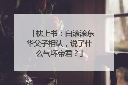 枕上书：白滚滚东华父子相认，说了什么气坏帝君？
