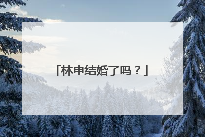 林申结婚了吗?