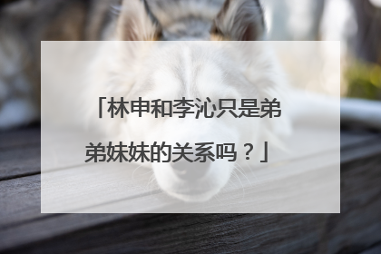 林申和李沁只是弟弟妹妹的关系吗?