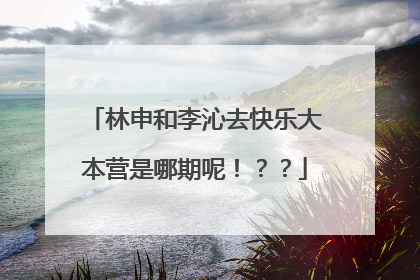 林申和李沁去快乐大本营是哪期呢!??