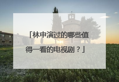 林申演过的哪些值得一看的电视剧？