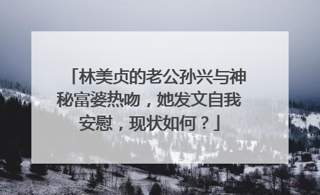 林美贞的老公孙兴与神秘富婆热吻，她发文自我安慰，现状如何？