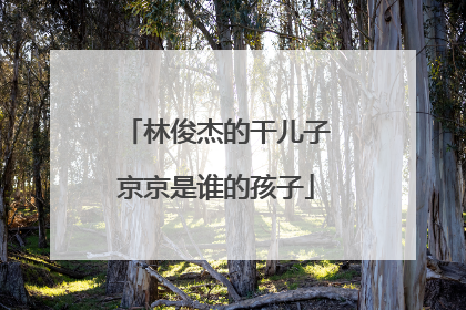 林俊杰的干儿子京京是谁的孩子