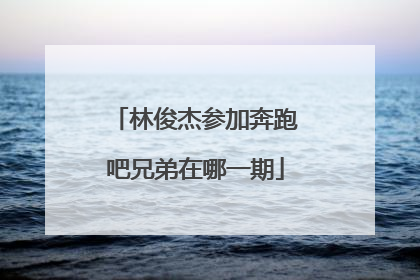 林俊杰参加奔跑吧兄弟在哪一期