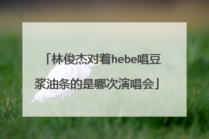 林俊杰对着hebe唱豆浆油条的是哪次演唱会