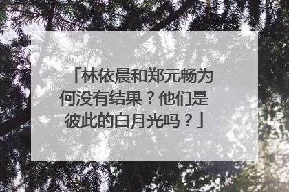 林依晨和郑元畅为何没有结果？他们是彼此的白月光吗？