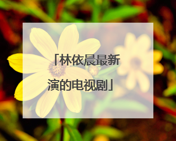 林依晨最新演的电视剧