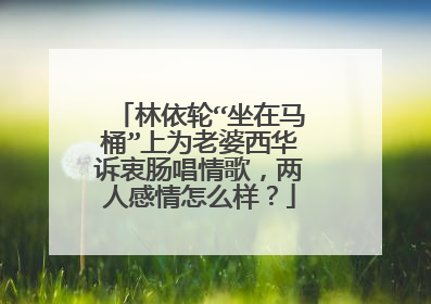 林依轮“坐在马桶”上为老婆西华诉衷肠唱情歌，两人感情怎么样？