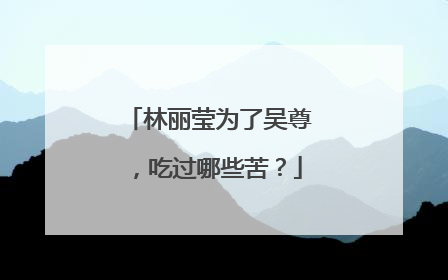 林丽莹为了吴尊,吃过哪些苦?