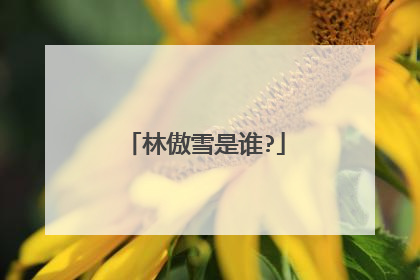 林傲雪是谁?