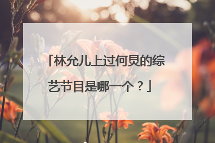 林允儿上过何炅的综艺节目是哪一个？