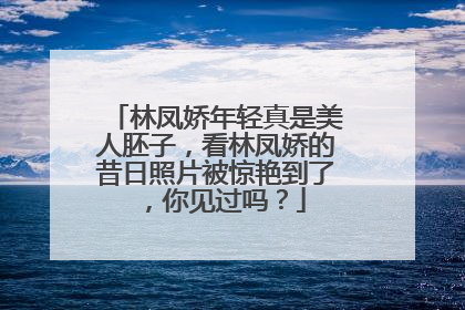 林凤娇年轻真是美人胚子，看林凤娇的昔日照片被惊艳到了，你见过吗？