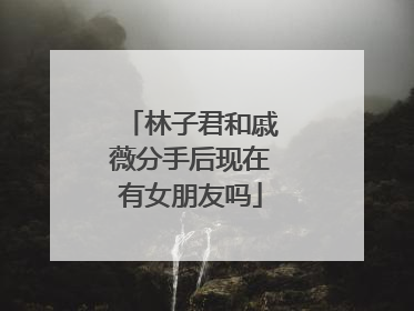 林子君和戚薇分手后现在有女朋友吗