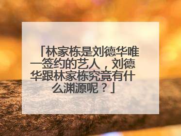 林家栋是刘德华唯一签约的艺人,刘德华跟林家栋究竟有什么渊源呢?