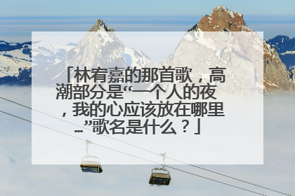 林宥嘉的那首歌，高潮部分是“一个人的夜，我的心应该放在哪里…”歌名是什么？