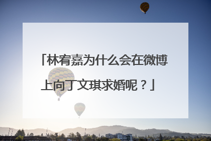 林宥嘉为什么会在微博上向丁文琪求婚呢?