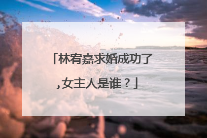 林宥嘉求婚成功了,女主人是谁?