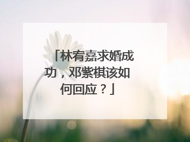 林宥嘉求婚成功,邓紫棋该如何回应?